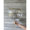 Balon Bubbles z piórkami i Twoim napisem