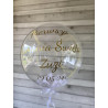 Balon Bubbles z piórkami i Twoim napisem