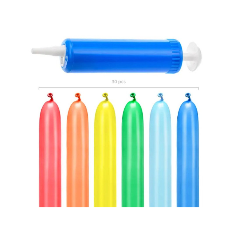 Balony do modelowania Pastelowe - Zestaw z pompką - mix kolorów