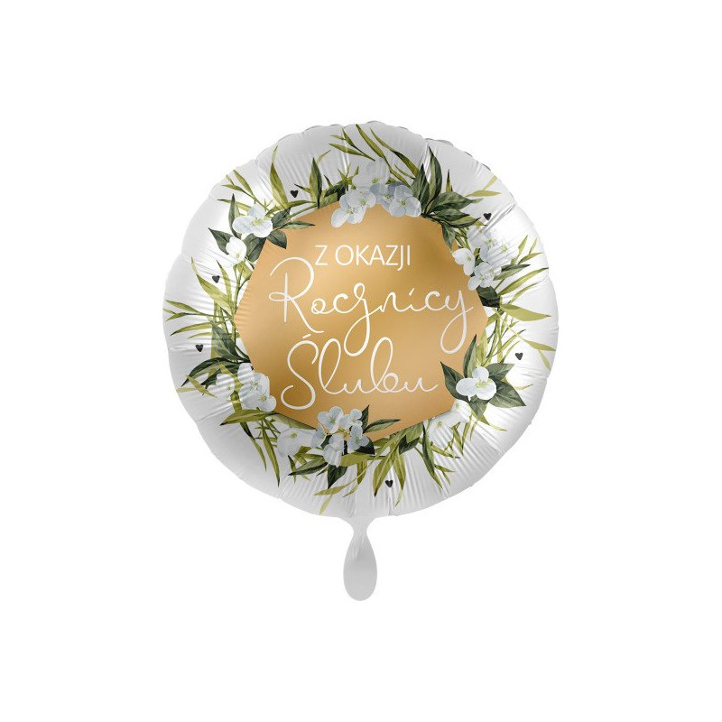 Okrągły Balon 18 cali - Z okazji Rocznicy Ślubu