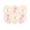 Zestaw balonów na roczek dla dziewczynki (Myszki) - 6 sztuk
