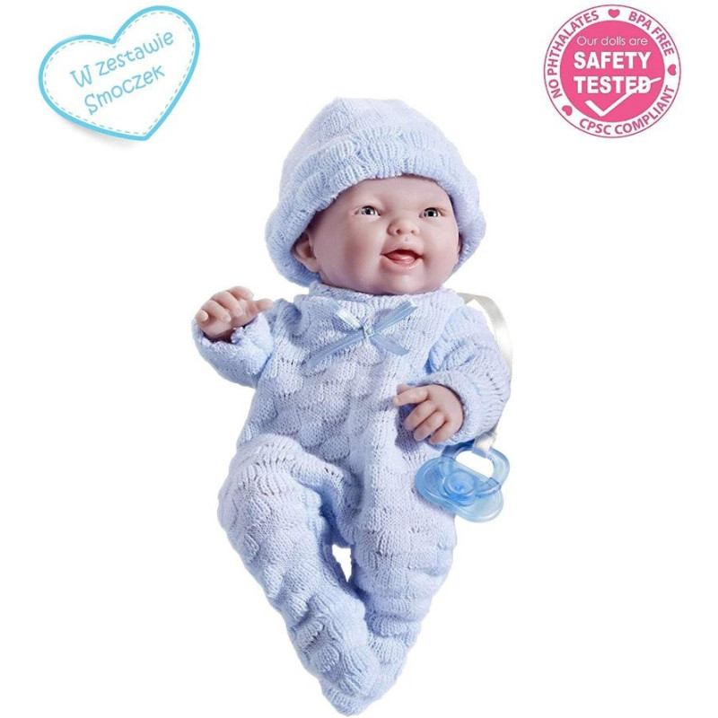 JC Toys 18452 - Lalka bobas jak prawdziwe dziecko - w zestawie smoczek