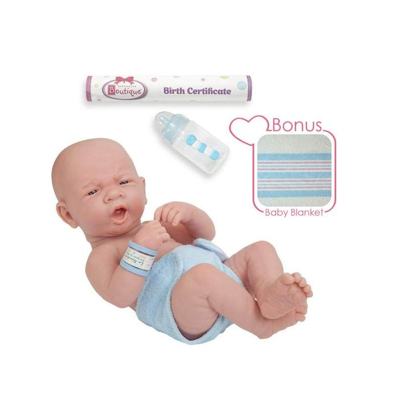 Ziewający noworodek - chłopczyk - lalka bobas - 36 cm