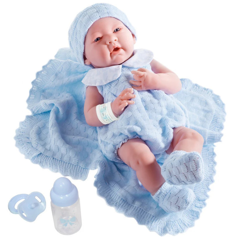 Berenguer 18054 - Lalka dzidziuś, chłopczyk, w zestawie butelka i smoczek