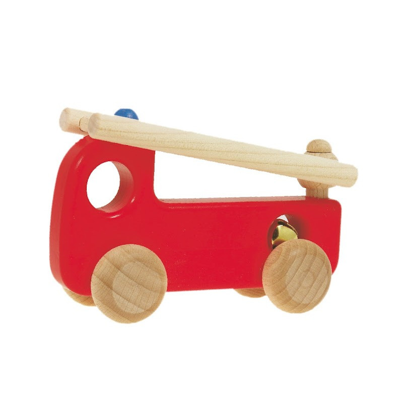 Straż - drewniany samochodzik z dzwoneczkiem - BAJO - 41810