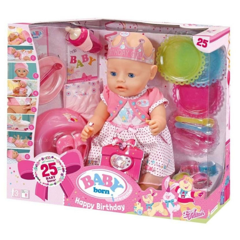 Baby Born - Lalka Interaktywna Urodzinowa 824054 Zapf Creation
