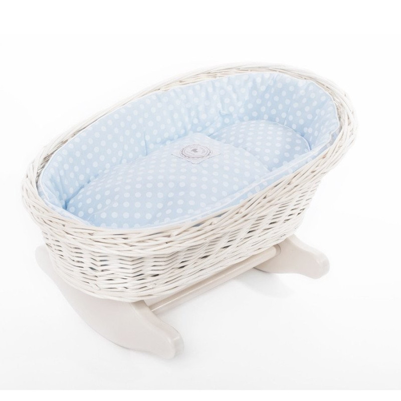 White wicker doll cradle, Petit Landau