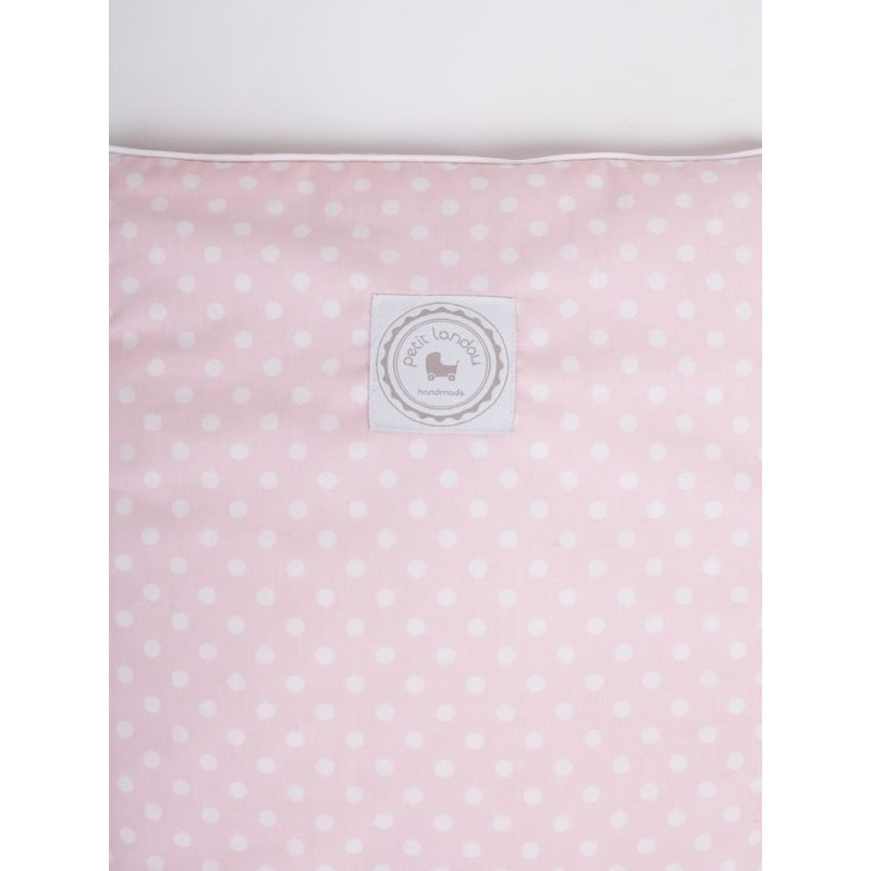 Różowa pościel w zestawie z kołyską dla lalki do 40 cm