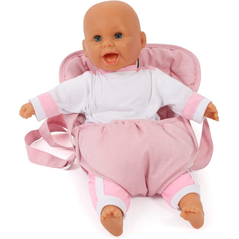 Nosidełko dla Lalki na szelkach, jasno różowe - Bayer Chic 782 15