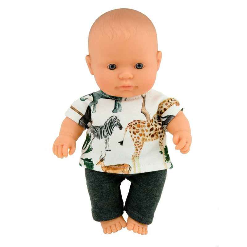 Komplet na małą laleczkę - wzór Safari