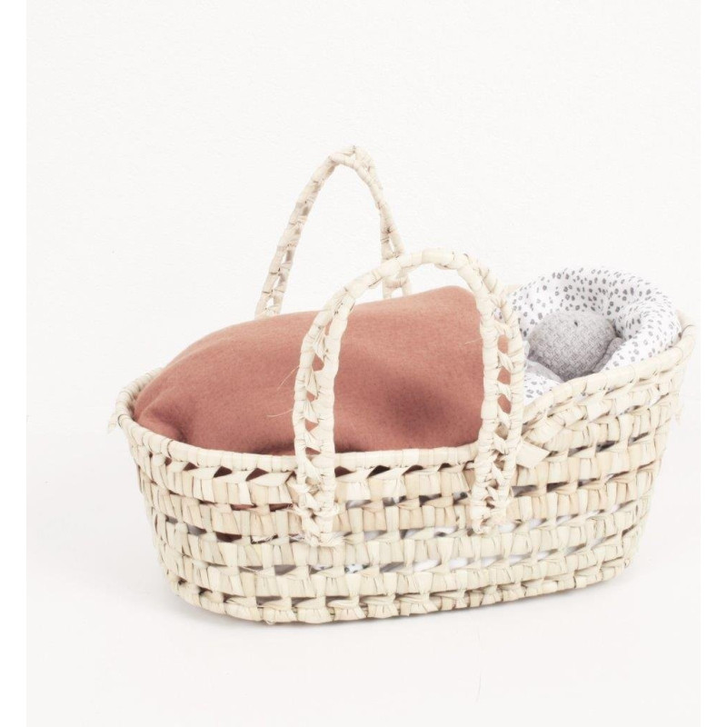 Kosz Mojżesza dla lalek do 35 cm, z liści palmowych