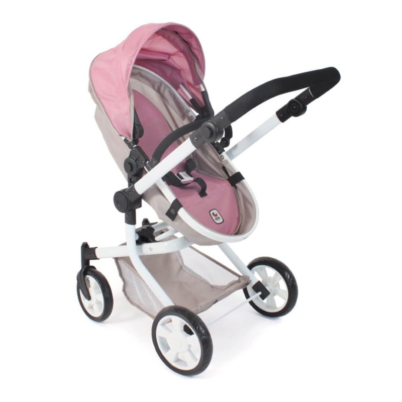 Wózek dla lalek różowy, w misie, Bayer Chic 595 36