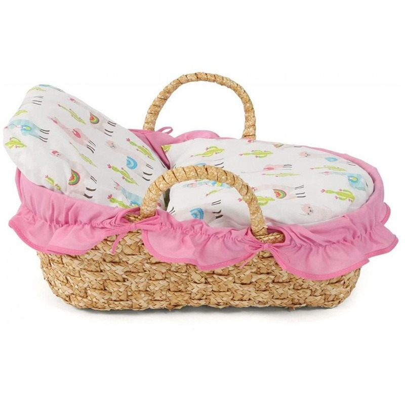 Duży koszyk dla lalki, wiklinowy, z pościelą - Bayer Chic 233 08