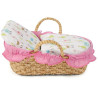 Duży koszyk dla lalki, wiklinowy, z pościelą - Bayer Chic 233 08