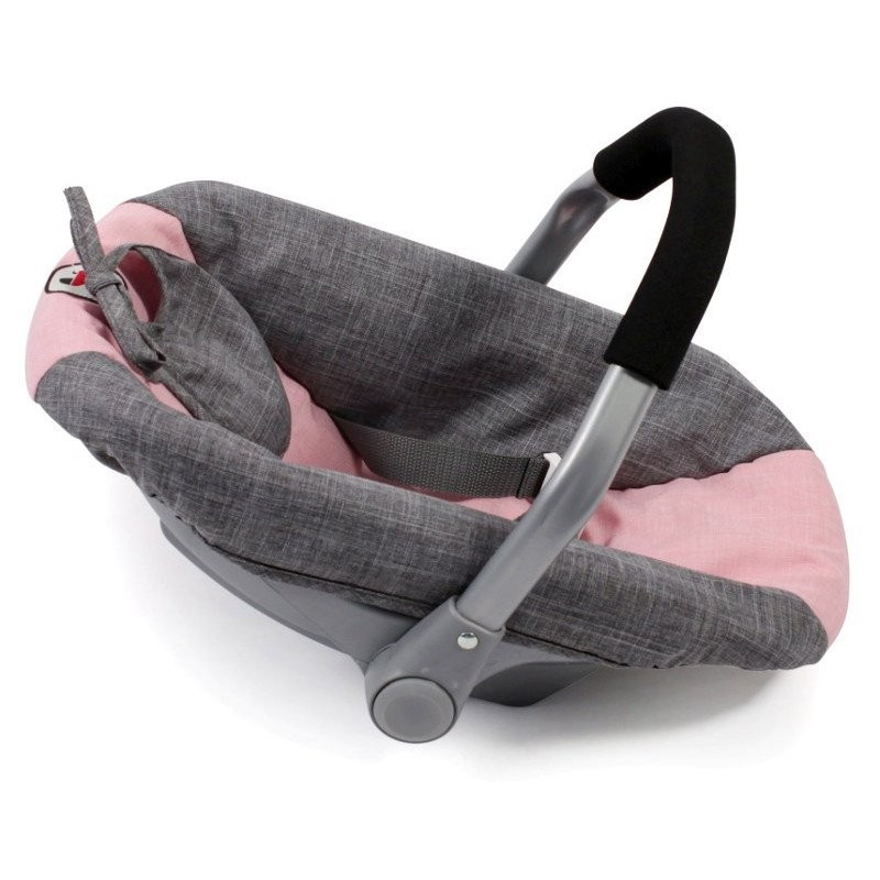 Fotelik samochodowy dla lalki, popielato różowy,  Bayer Chic 708 15