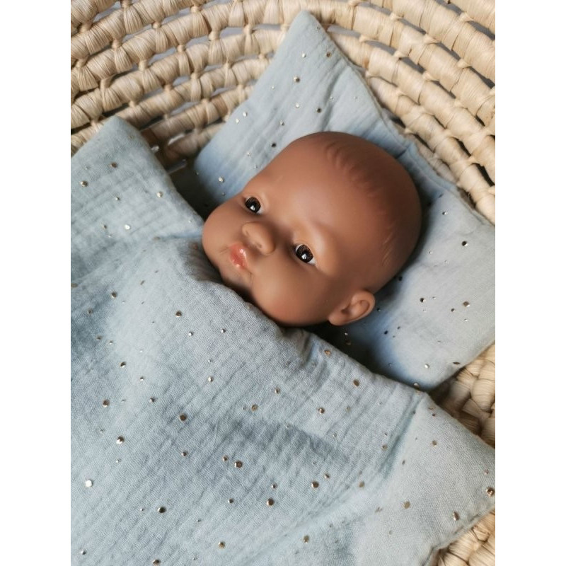 Pościel dla lalek z muślinu, szara