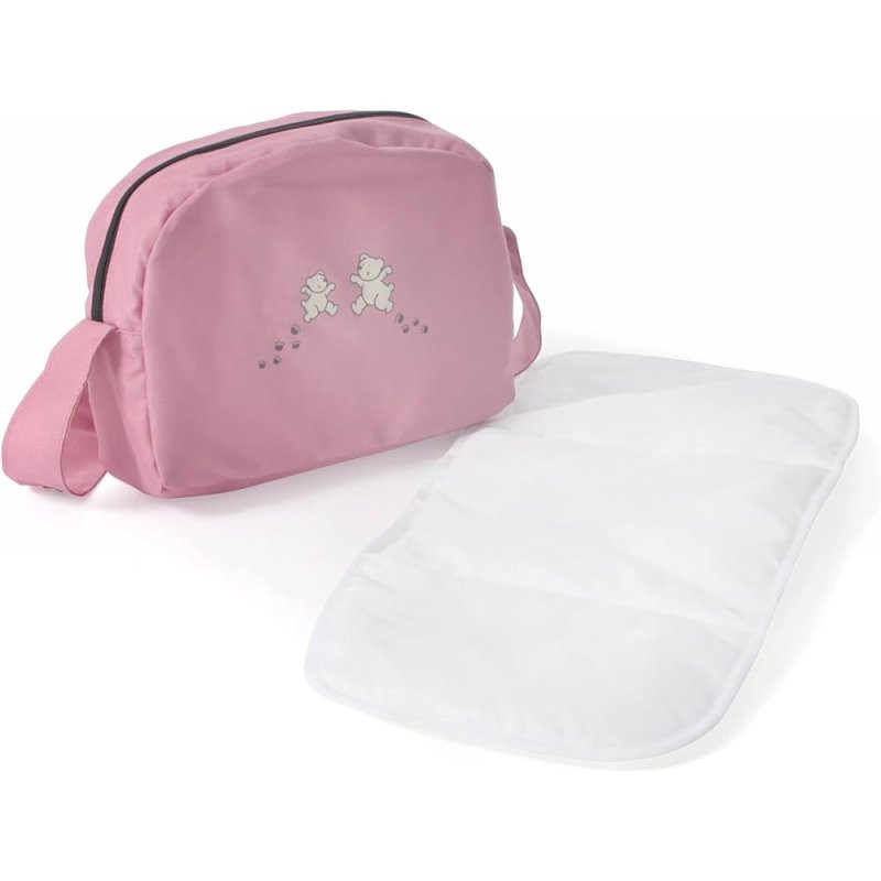 Torba do wózka dla lalek - różowa w misie - Bayer Chic 853 36