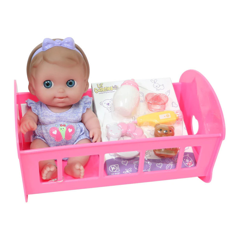 Laleczka Lil' Cutesies, łóżko i akcesoria - Berenguer 17432 - 24 cm