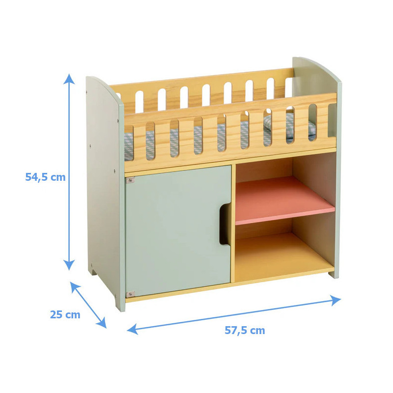 Luksusowe łóżeczko i szafa na ubrania dla lalek - Berenguer 90003