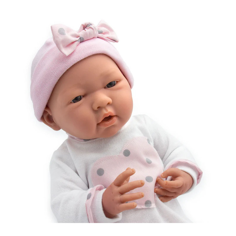 Śliczna piżamka dla lalki bobas, w zestawie różowa czapeczka. Berenguer CLO18055 - Lalki 36 - 39 cm