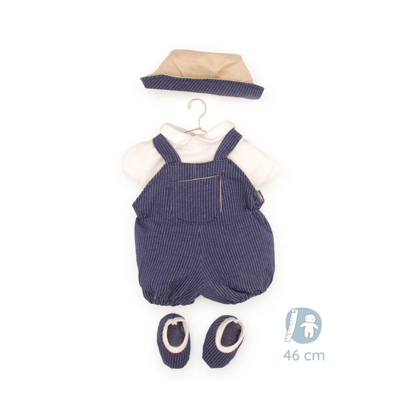 Kombinezon dla lalki 46 cm w kolorze niebieskim - zestaw