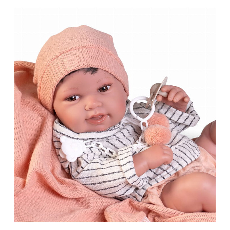 Antonio Juan Recién Nacida Pipo ref. 50413, chłopczyk, realistyczny, brązowe włsoki