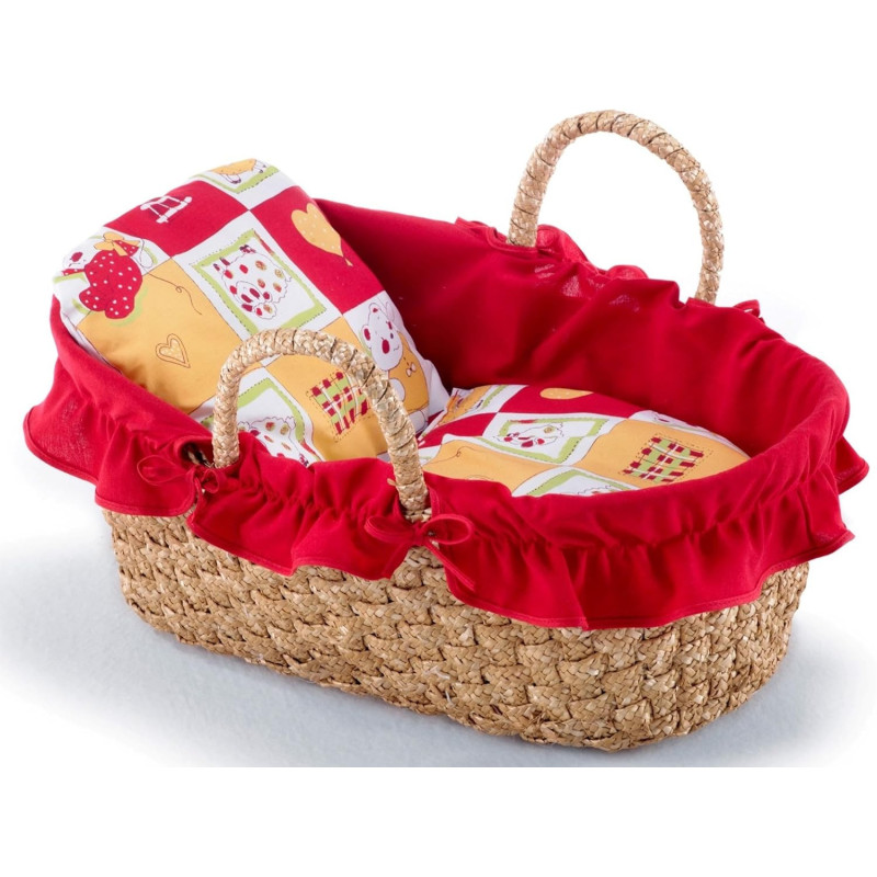 Wiklinowy koszyk dla lalki w zestawie z pościelą - Bayer Chic 233 03