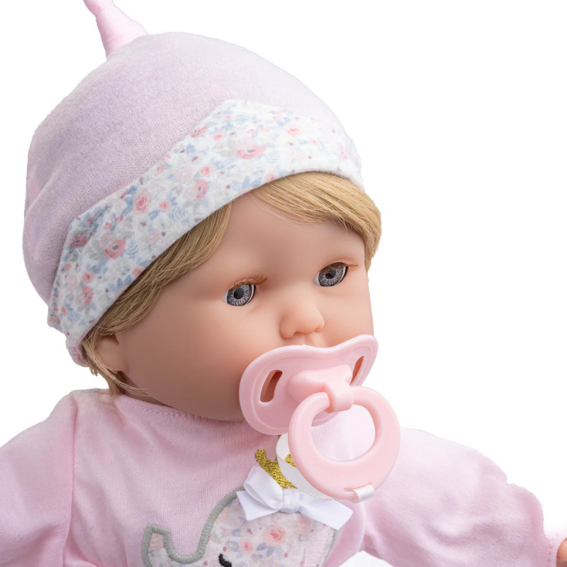 Lalka bobas, Noni z blond włoskami, smoczek w zestawie