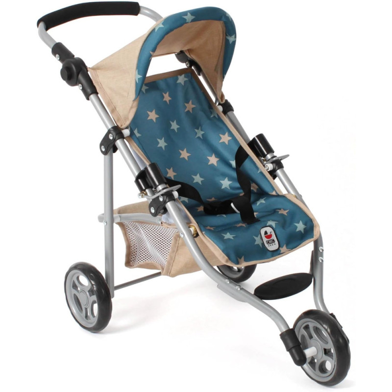 Trójkołowa spacerówka dla lalki, misia, Lola w gwiazki