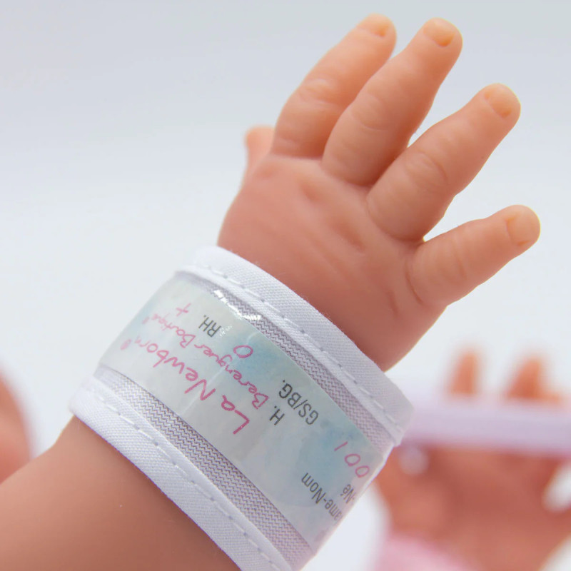 Lalka bobas - opaska szpitalna na rączce - Berenguer