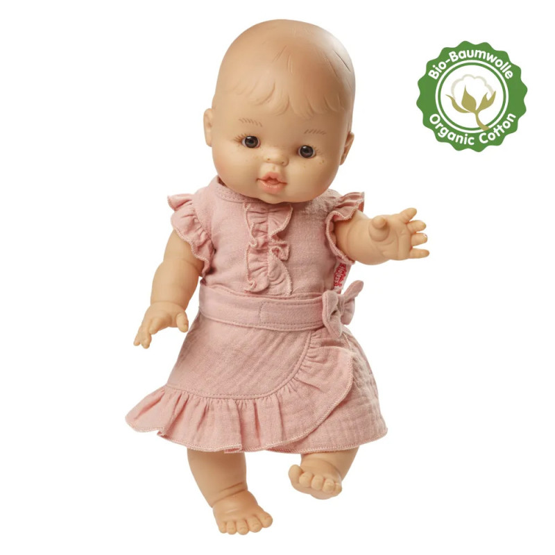 Spódniczka i top dla lalek z falbanką, 35-45 cm, 100% organiczna bawełna