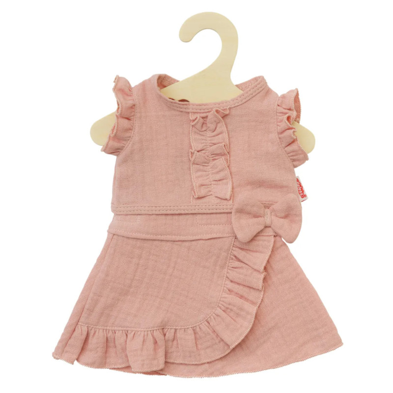 Spódniczka dla lalek, top, z falbanką, w kolorze różowym, lalki 28-35 cm