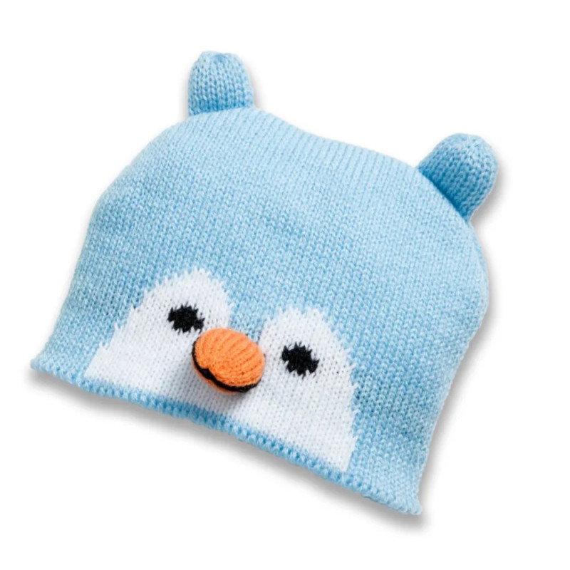 Niebieska czapka dla lalki, na zimę, lalka 28-35 cm, Heless 1512