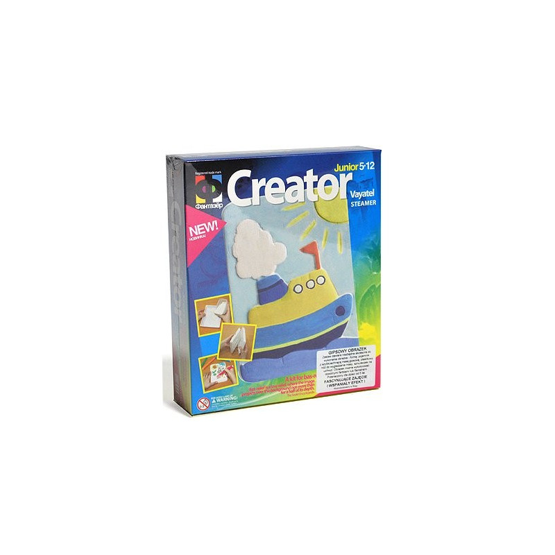 Gipsowe obrazki - Parowiec - Zestaw kreatywny