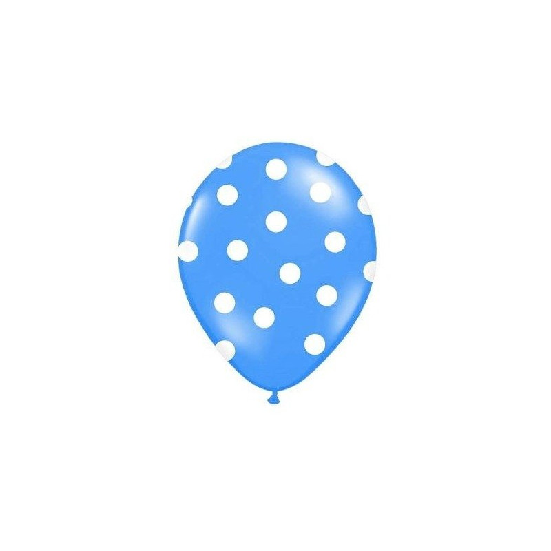 Balon lateksowy 30 cm - Kropki pastel baby blue