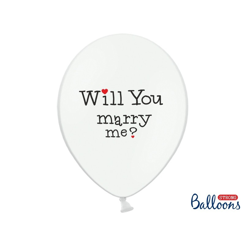 Balon lateksowy 30cm, Wiwat Młoda Para!, Crystal Clear