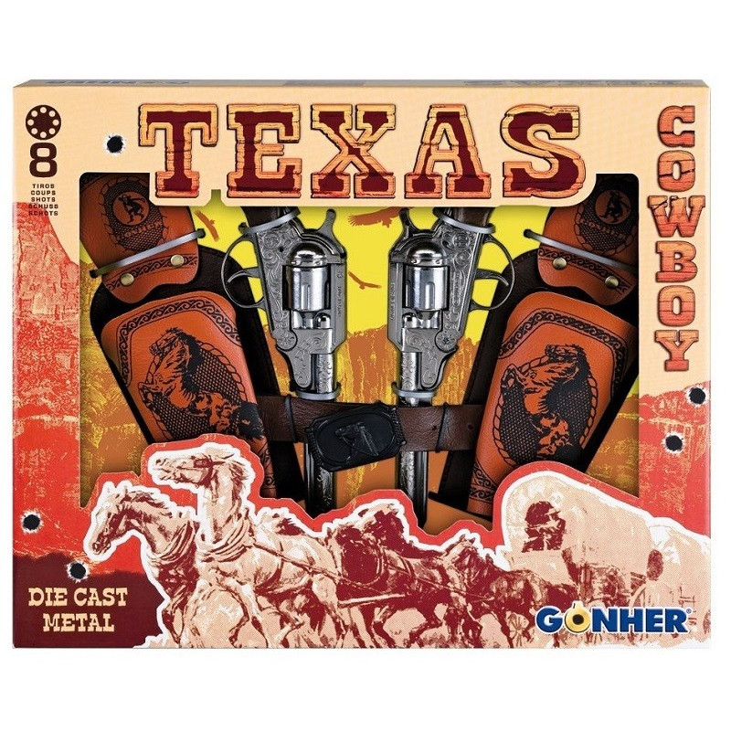 Metalowe rewolwery na kapiszony dla dzieci cowboy - GONHER