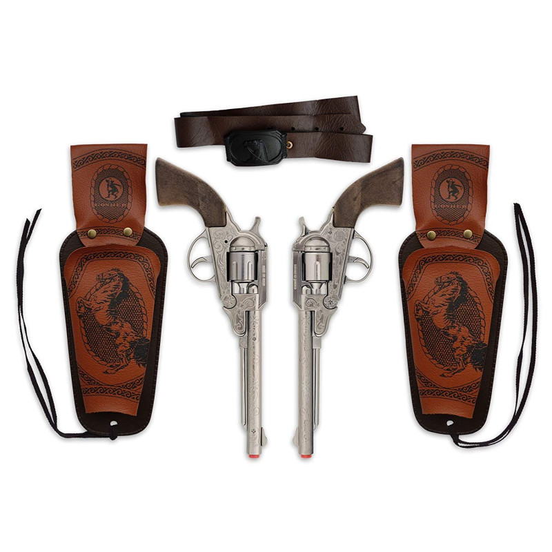 Metalowe rewolwery na kapiszony dla dzieci cowboy - GONHER