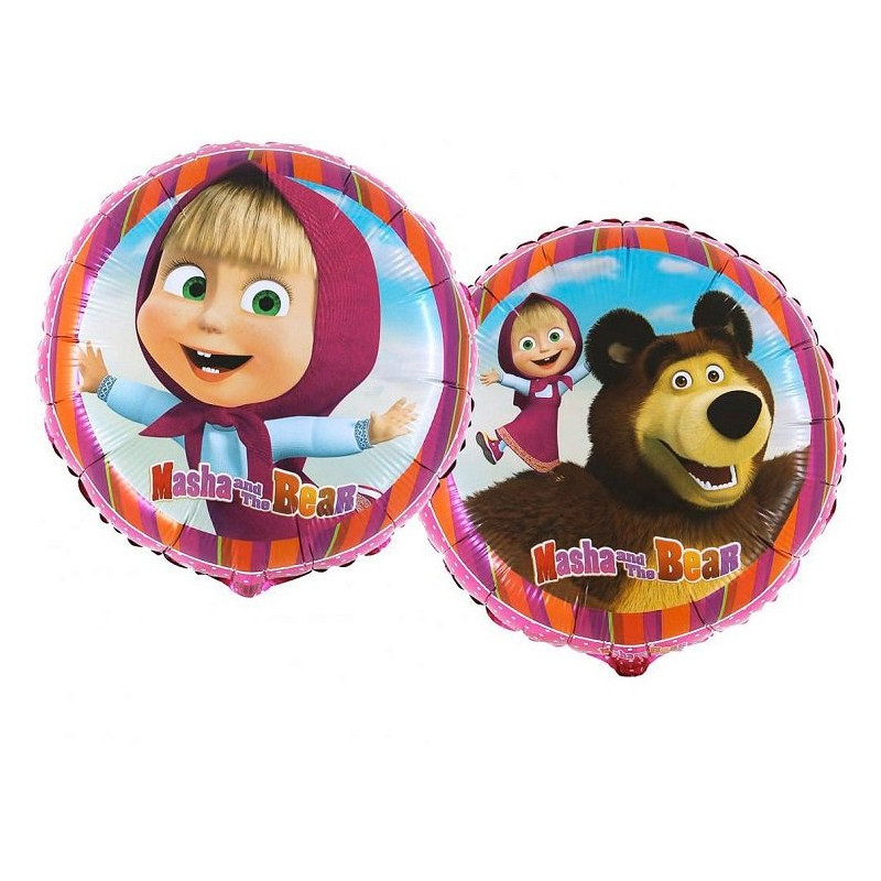 Foliowy Balon 18" Masza i niedźwiedź z Helem