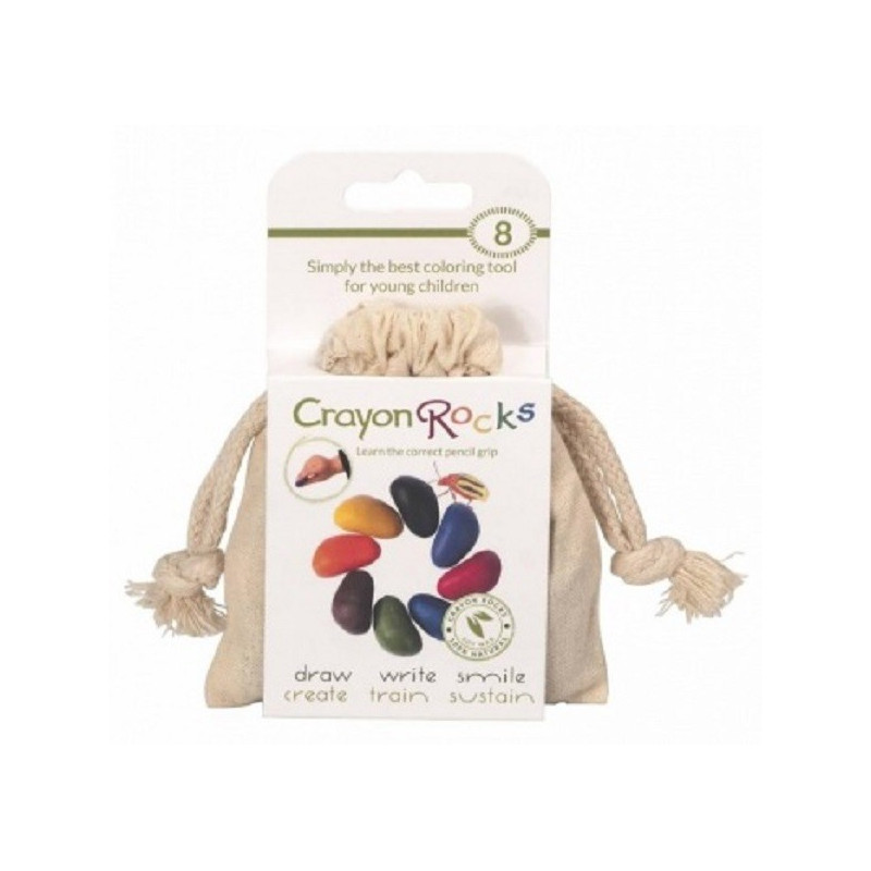 Kredki Crayon Rocks 8 kolorów w bawełnianym woreczku