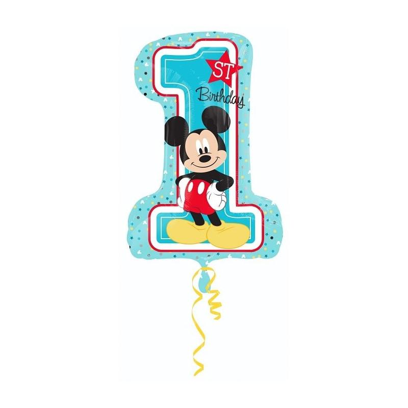 Balon foliowy 28" cyfra 1 z Myszką Mickey