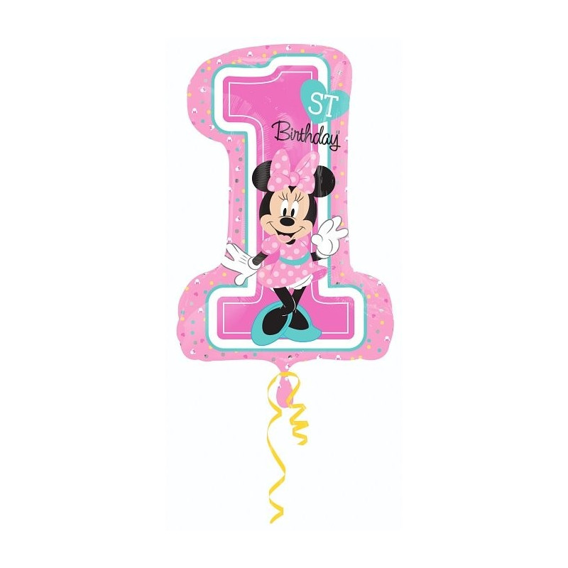 Balon foliowy 28" cyfra 1 z Myszką Minnie
