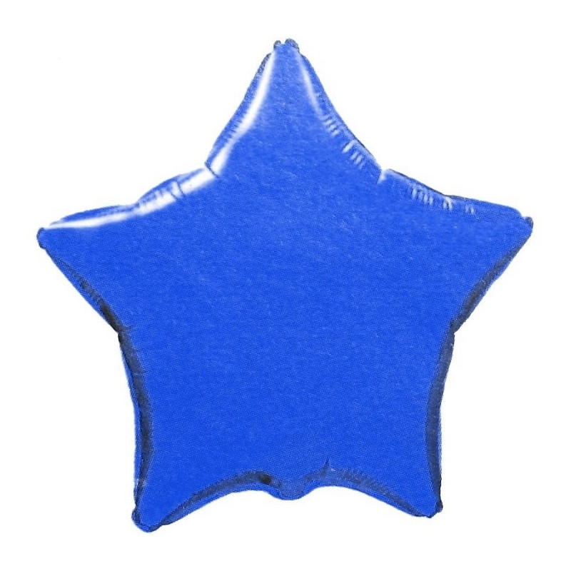Balon foliowy niebieska gwiazda 18" napełniony helem