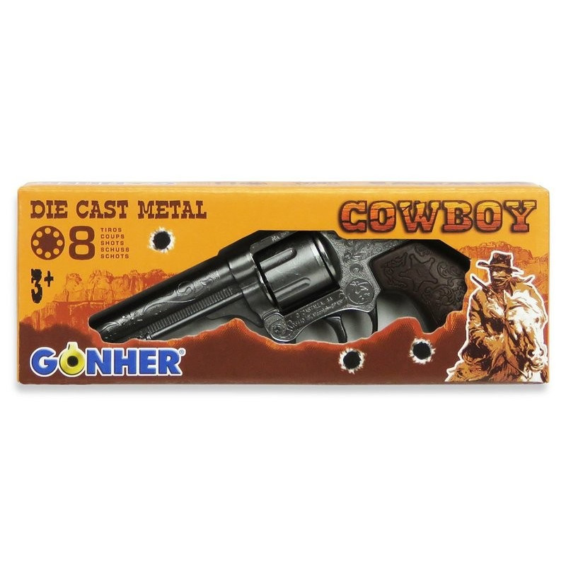 COWBOY Rewolwer na Kapiszony 8 Strzałowy - Gonher 80/0