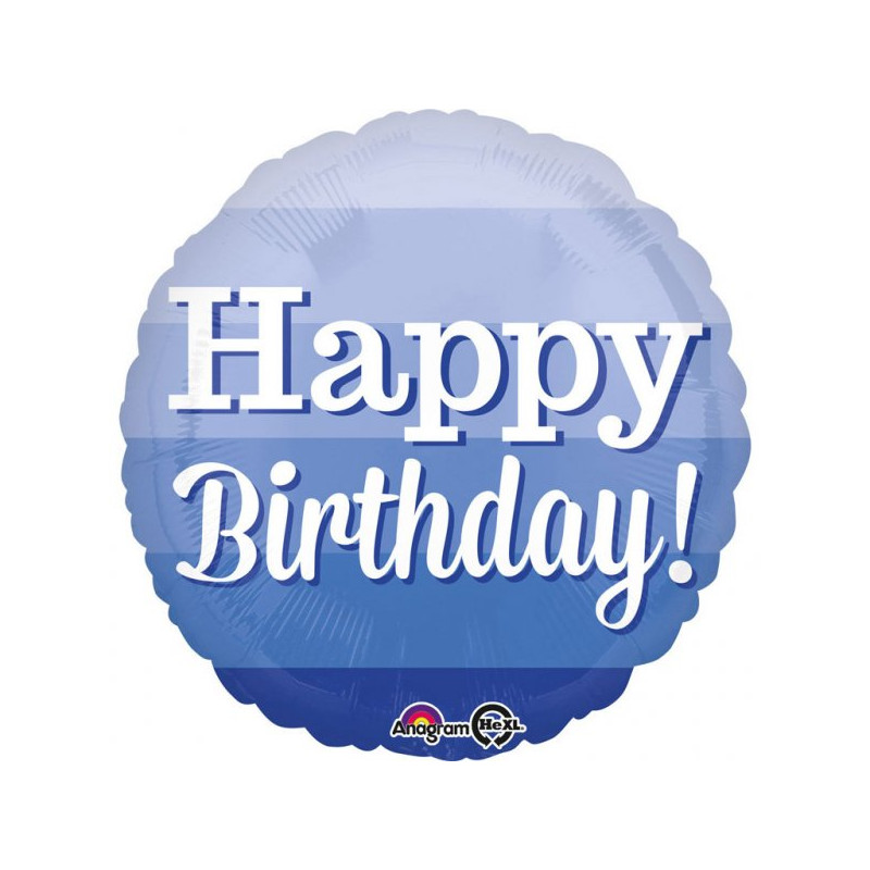Balon 17"  Happy birthday niebieski