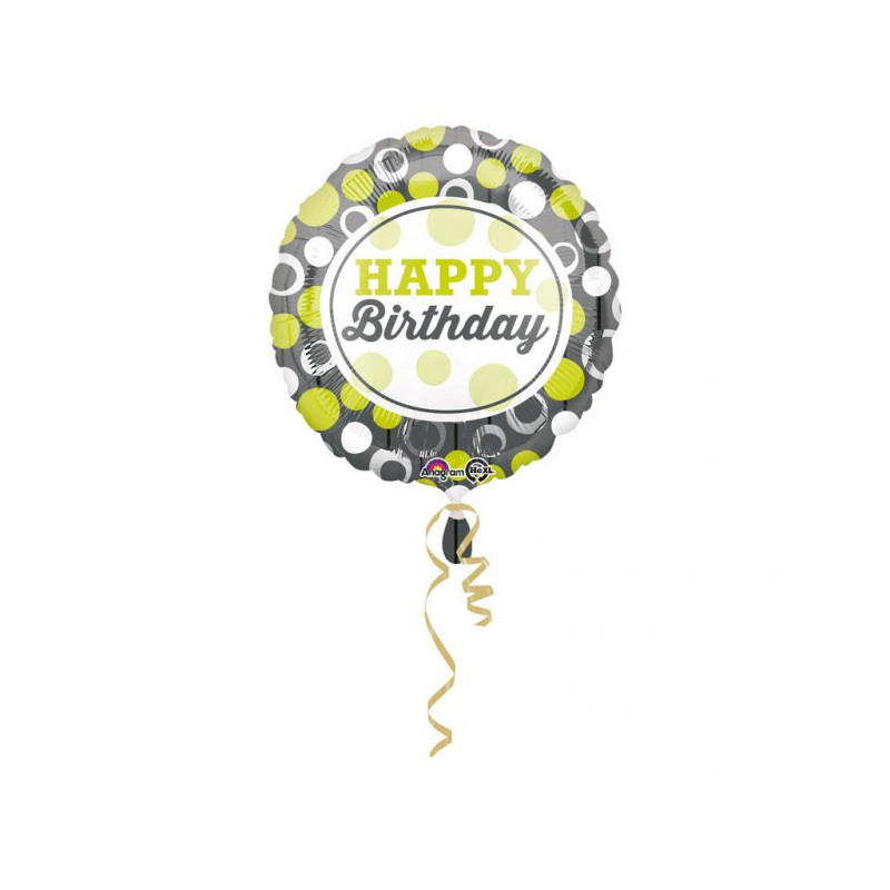 Balon 17"  Happy birthday zielony