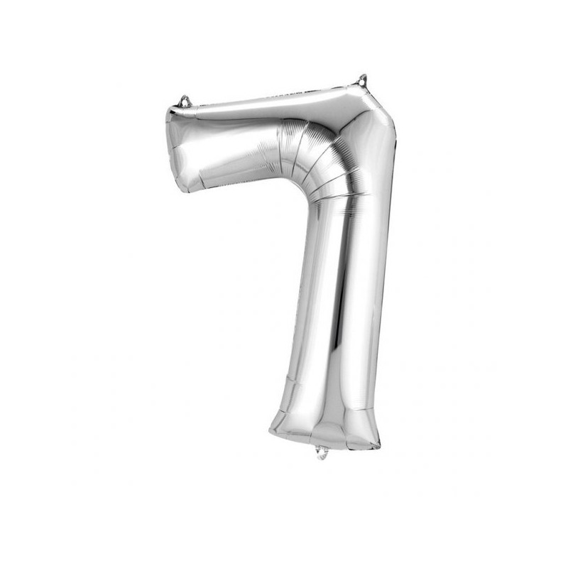 Balon Foliowy Cyfra 7 Srebrna 50x88 cm