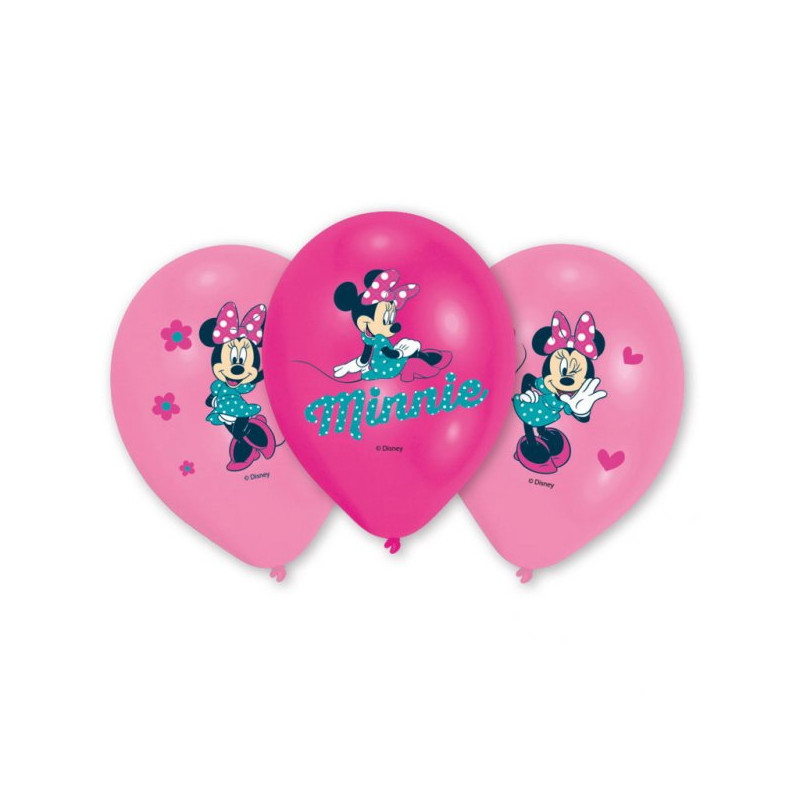 6 balonów Myszka Minnie - 11" 27,5 cm - balony lateksowe
