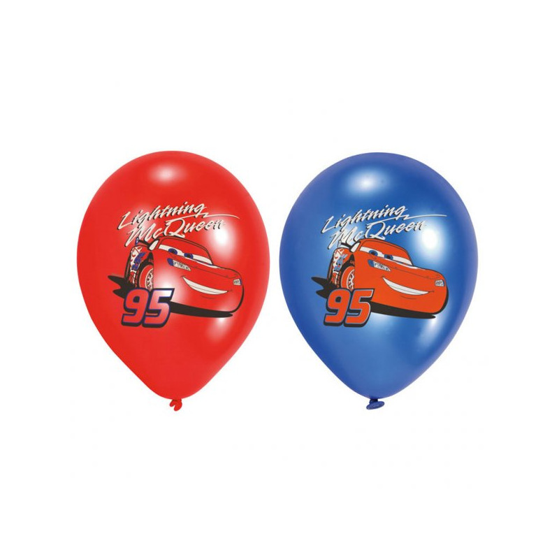 6 balonów Cars (Samochody) - 11" 27,5 cm - balony lateksowe