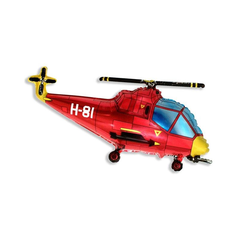 Balon foliowy 24" FX - "Helikopter" (czerwony) - 61 cm